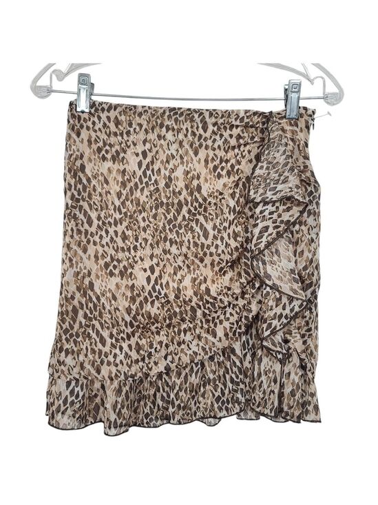 Zara Dresses & Skirts - NWT Zara Animal Print Ruffle Side Zip Mini Skirt XS